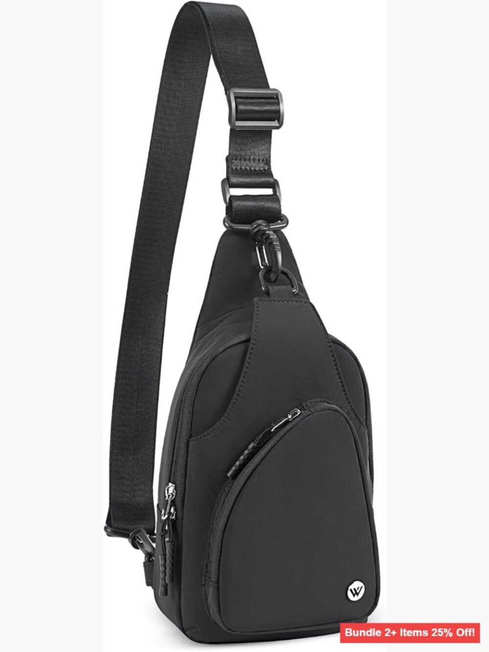 Small Nylon Crossbody Sling Bag with Water Bottle Holder for Travel